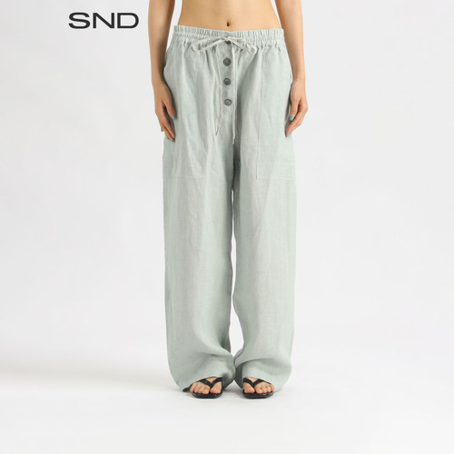 SNDSS26纽扣系带长裤女款