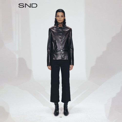 SNDAW26不对称领皮衣女款