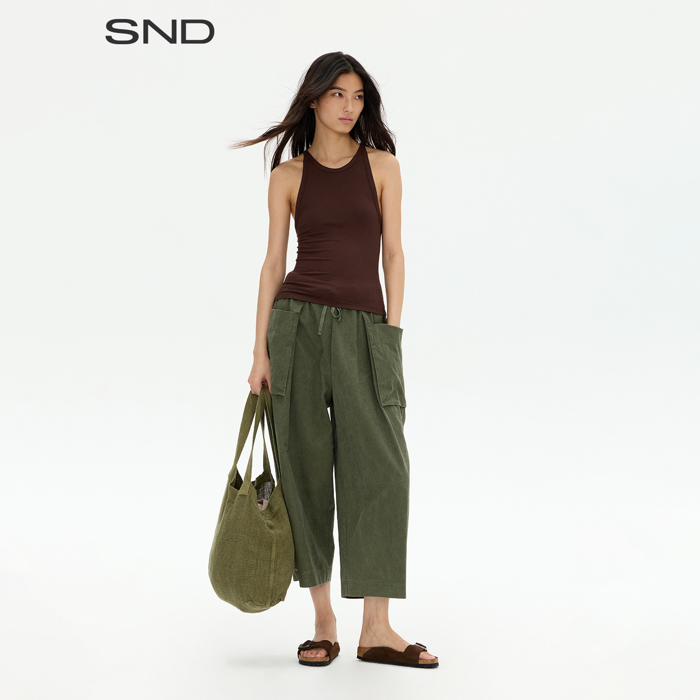 【FaxCopyExpress 设计师品牌】SND SS26伸展柔软包裹X交叉背心