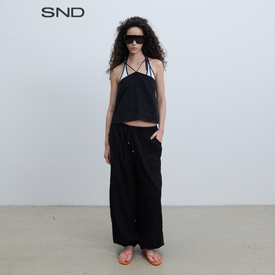 SND蝴蝶结刺绣挂脖吊带