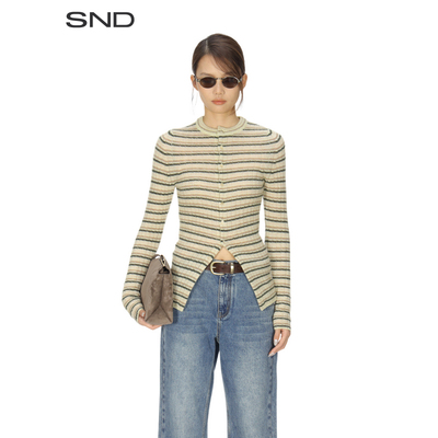 SNDAW25条纹开衫女款