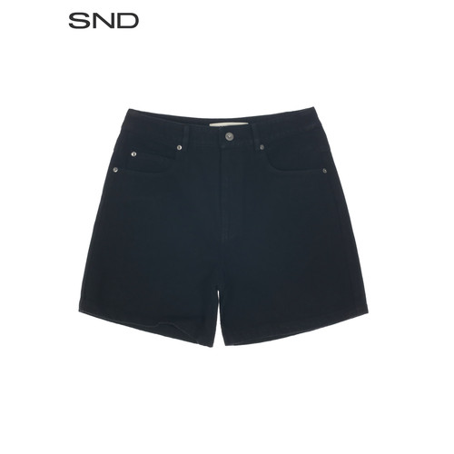 SS26RDenim黑色直筒牛仔短裤