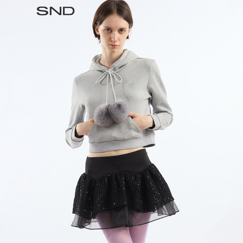 【AOANAO 设计师品牌】SND AW25 短款毛球装饰套头卫衣女款