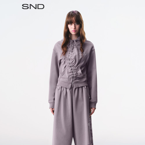 SNDSS26做旧抽褶解构连帽外套