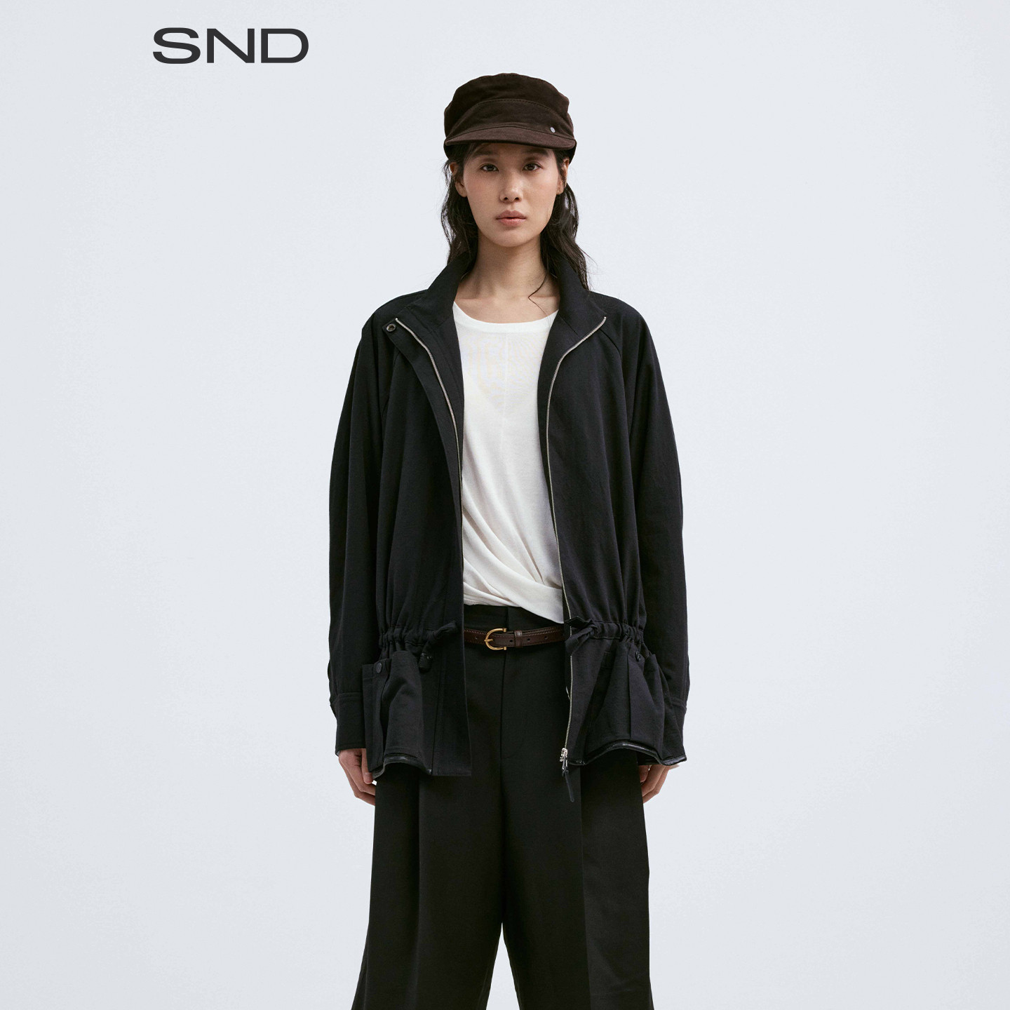 PF26大口袋工装拼皮外套女款图片