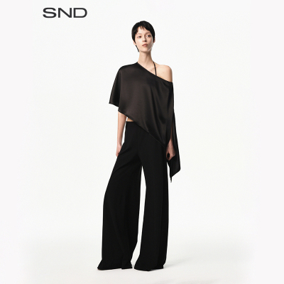SNDSS26不对称斜肩罩衫