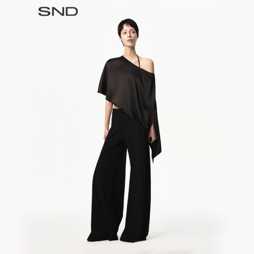 SNDSS26不对称斜肩罩衫