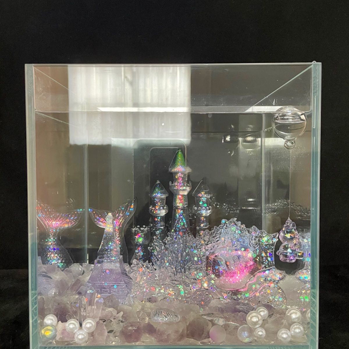 泰国斗鱼微景观 手工制作粉色城堡马车 美人鱼造景鱼缸造景治愈系