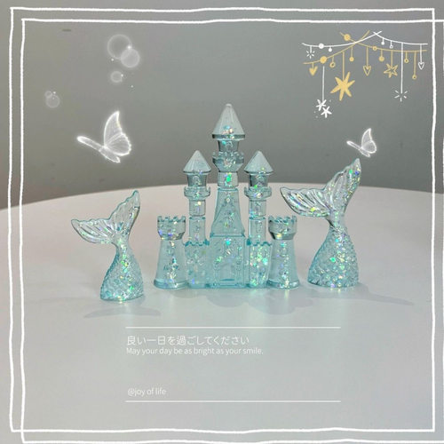 新品！水底鱼缸梦幻水晶城堡创意小摆件造景斗鱼水族布景装饰品