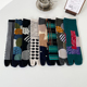 日系创意提花AB不对称分趾袜二趾袜男女情侣中筒袜纯棉INS潮日系