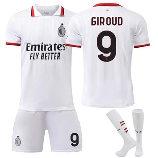 2425欧洲杯AC米兰客场9号吉鲁19特奥22卡卡儿童成人足球衣运动服