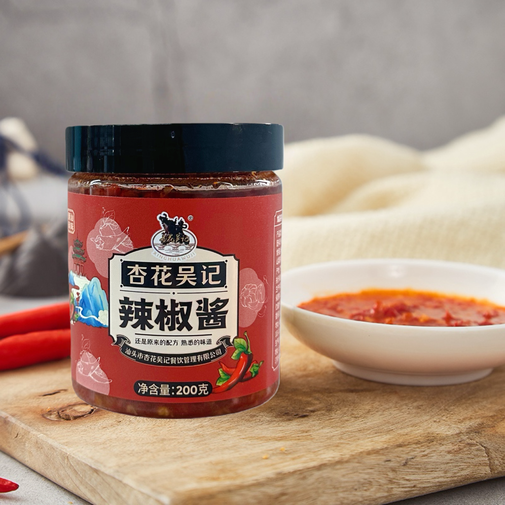 杏花吴记辣椒酱潮汕正宗火锅调味料拌饭佐餐丸子烤肉炒菜湖南风味