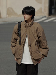 19otiwtt冬季90白鸭绒宽松工装羽绒服男女美式复古简约飞行夹克潮