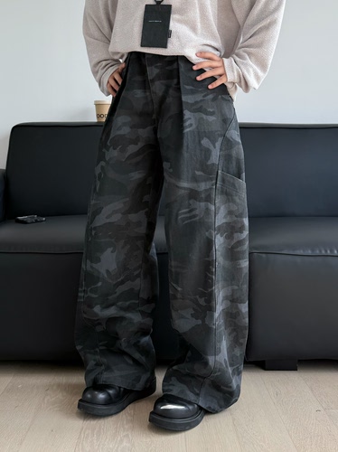 美式复古水洗迷彩工装裤