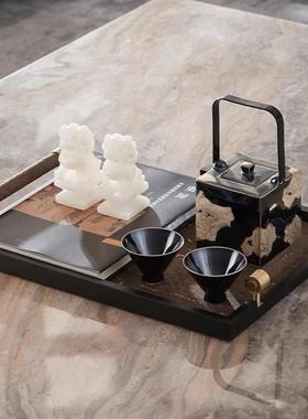 样板间别墅摆件新潮托盘茶