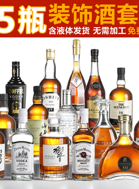 样板房售楼部酒柜洋酒红酒威士忌日式清酒装饰假酒道具酒摄影摆件