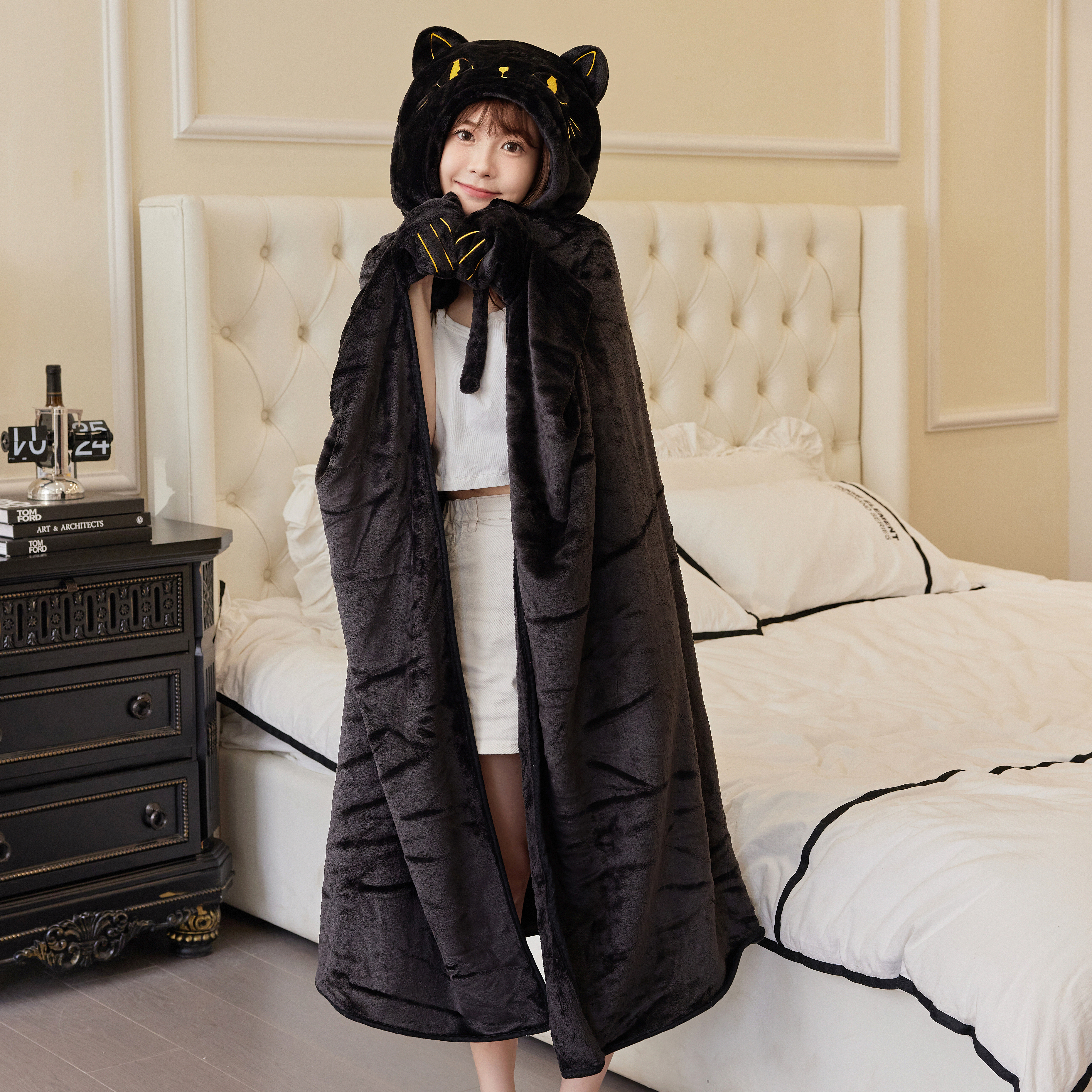 秋冬季午睡毯可爱女披肩斗篷保暖