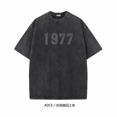 研棉世家YANMAN300克重磅品质保证1977年洗水做旧宽松纯棉短袖T