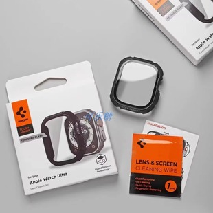 49mm 45mm钢化膜壳膜一体苹果手表保护壳 Spigen适用于ultra