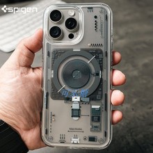 Spigen 3D立体特别款电路图适用苹果iphone16/16e/15/14/13/12 Pro手机壳MagSafe磁吸保护套硅胶全包防摔透明