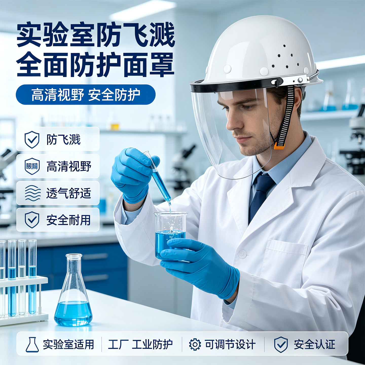 实验室酸碱面屏搭配防护防腐蚀