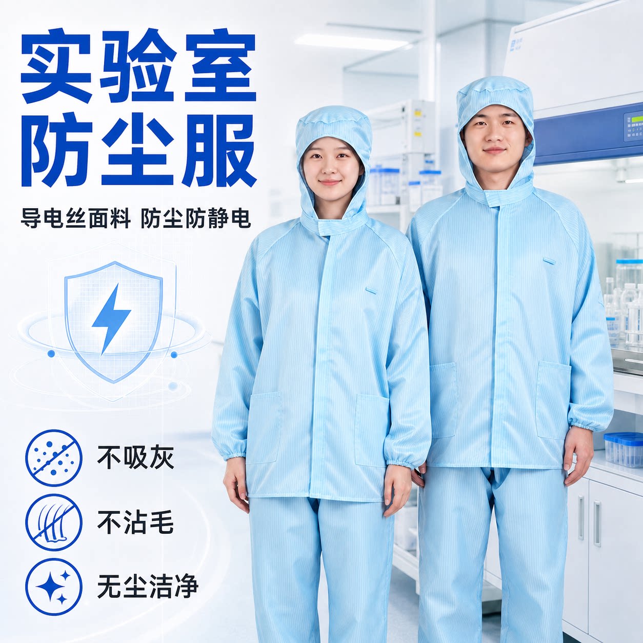 实验室无尘车间防静电无尘分体连帽防尘工作服定制洁净服净化服