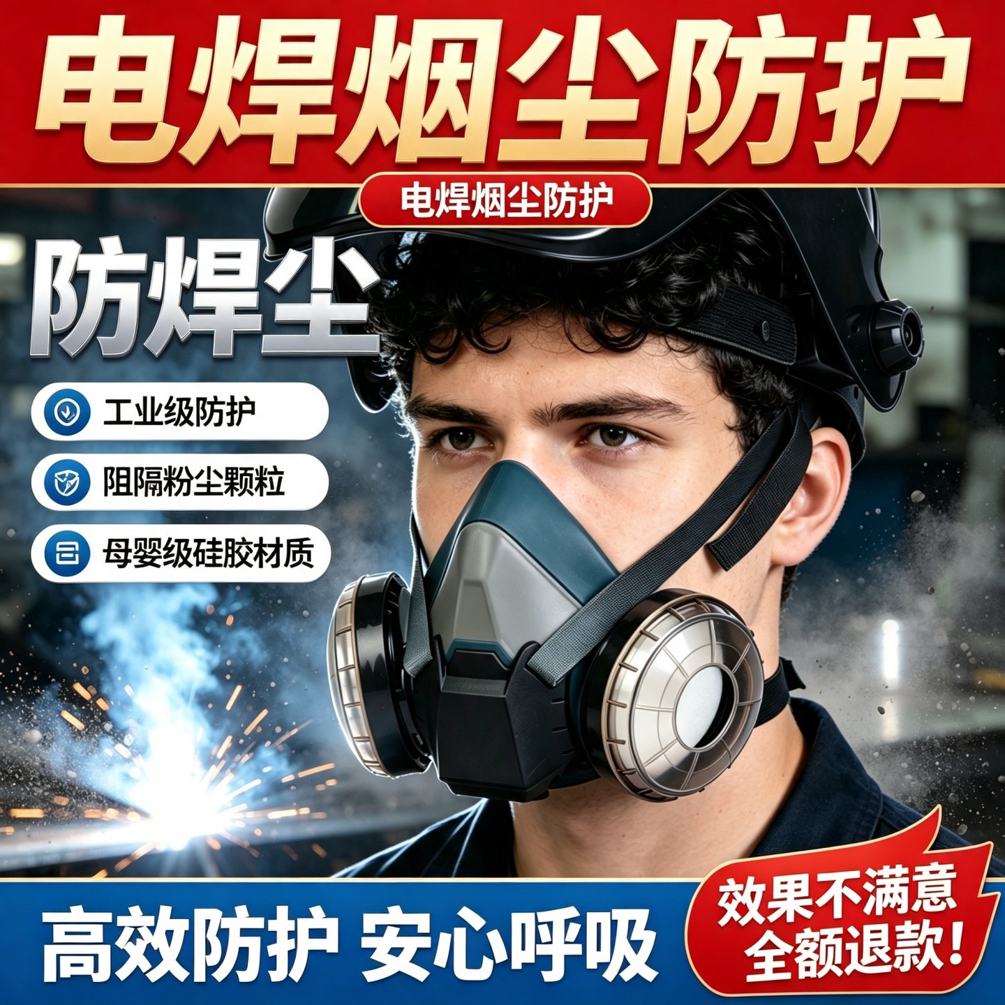 焊工专用口罩防工业透气防尘粉尘图片