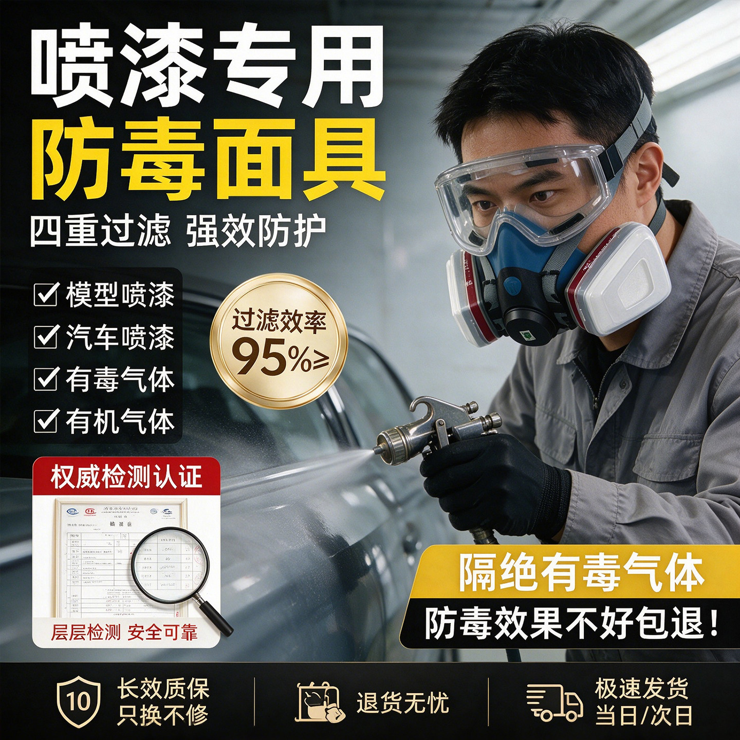 喷漆防毒面具硫化氢自吸喷漆专用