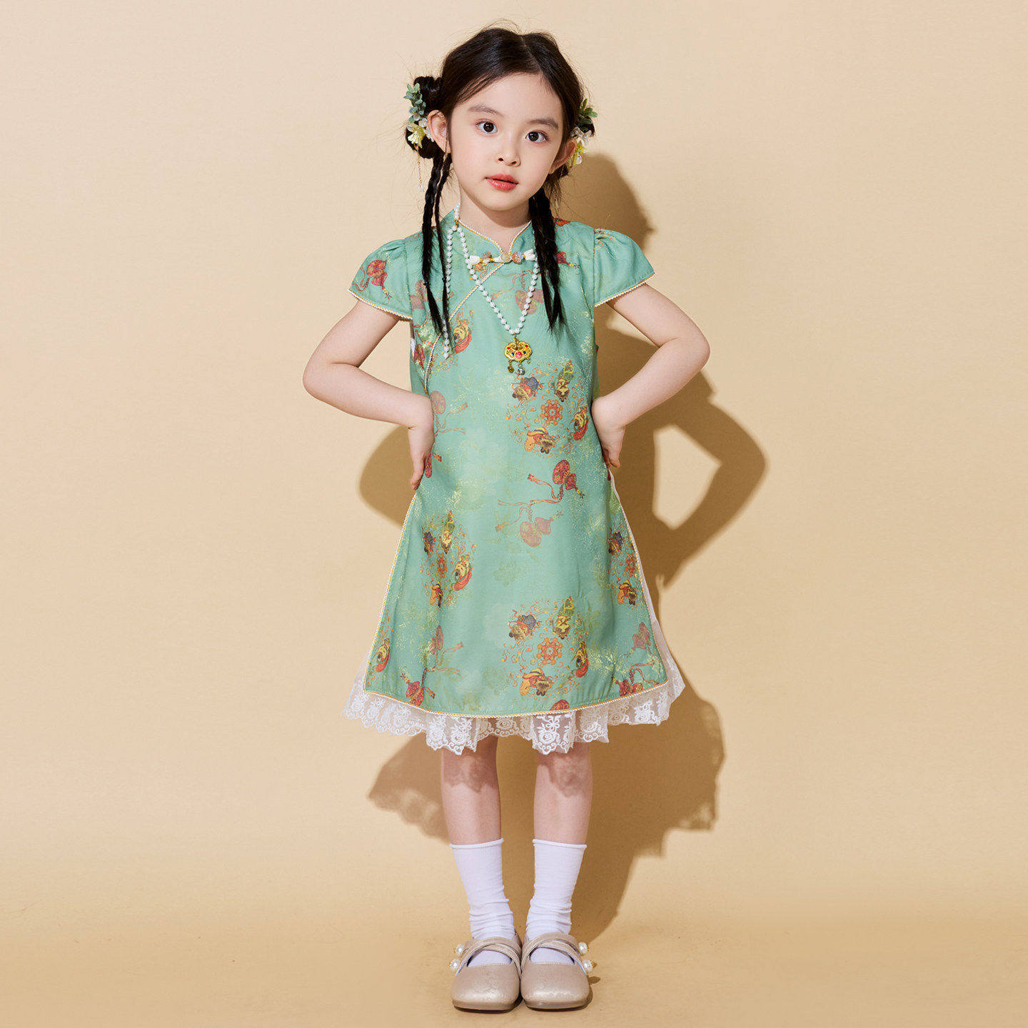 六一儿童演出服国风国学服小学生古装表演服装唐装男女童旗袍裙子