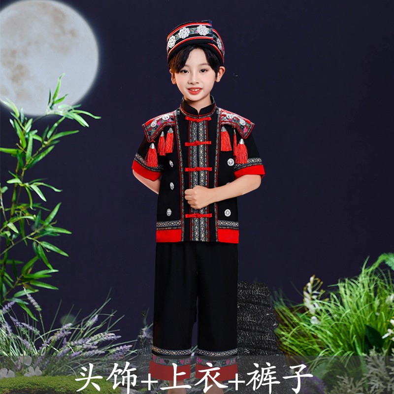 六一少数民族服装儿童演出服苗族幼儿园童年宝贝夏季连衣裙舞蹈