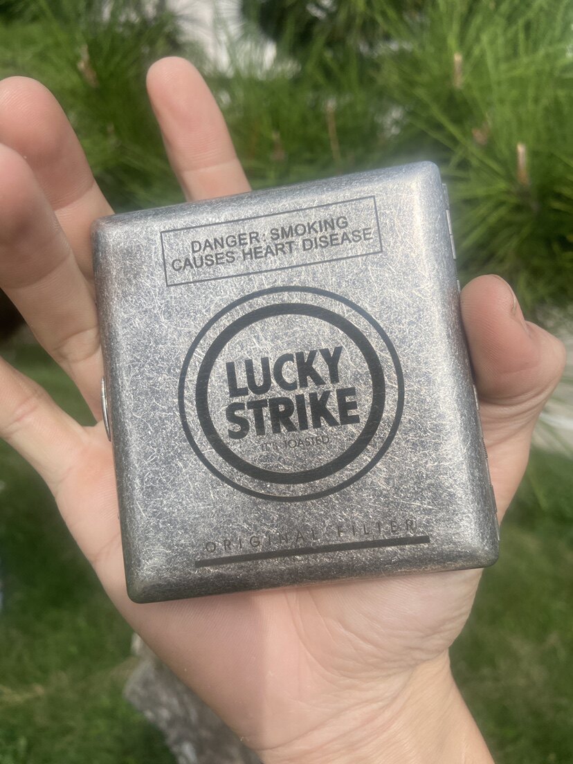 古银复古做旧20支粗烟装烟盒双面雕刻好彩个性复古老式烟盒