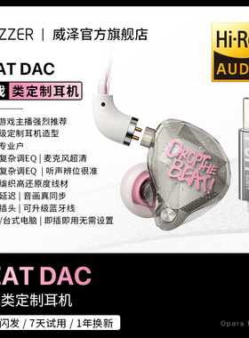 威泽OS1BEAT 直插游戏有线耳机带麦高音质入耳式DAC银翼色TYPE-C