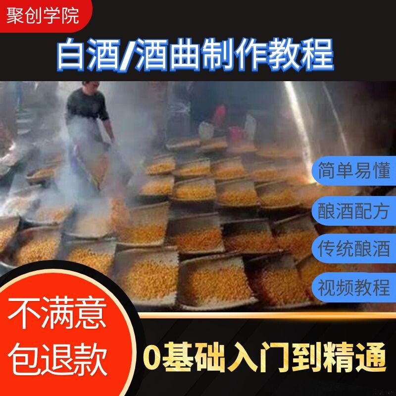 制作酿酒技术教程 白酒酒曲配方勾兑秘方去异味自学视频方法课程
