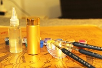 唐卡描金工具套裝 免調(diào)金粉墨水膠液勾線筆調(diào)色容器人氣熱賣包郵