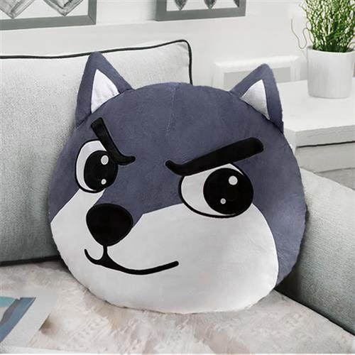 一件哈士奇抱枕狗头可爱趴睡插手枕午睡沙发靠垫办公午休靠垫/抱w