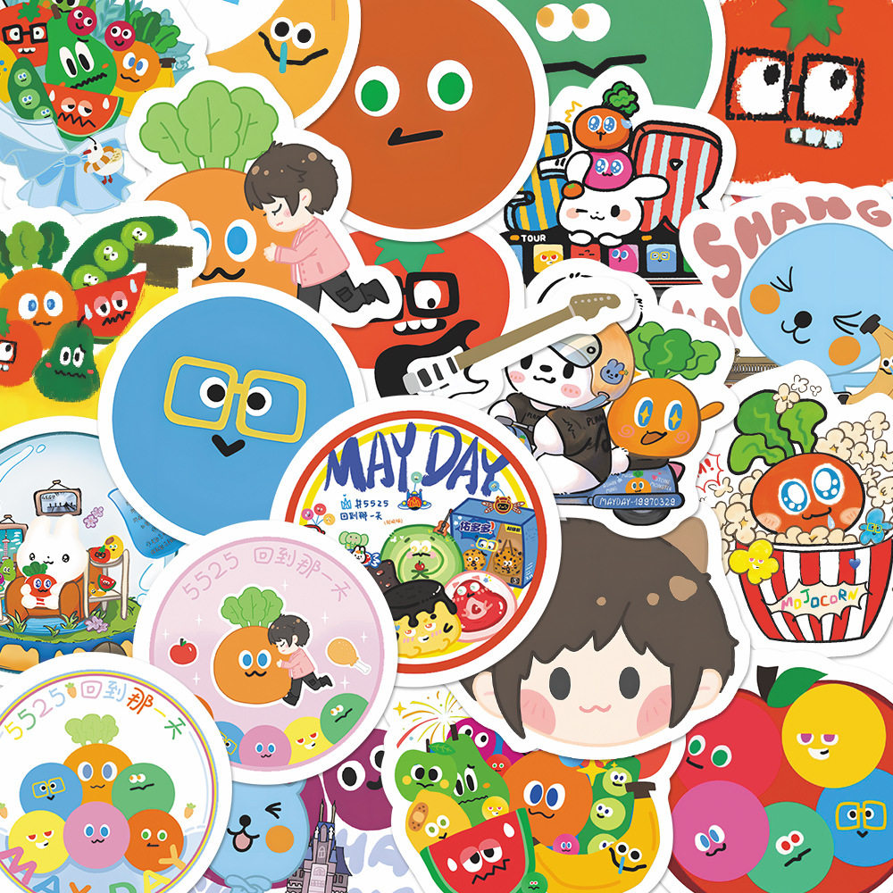 188张5525五月天贴纸五个球萝卜演唱会周边手机壳贴画