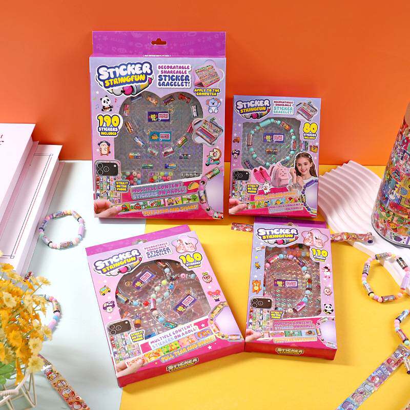 奕达热销STICKI ROLL儿童DIY贴纸手环 亲子童趣创意手串玩具