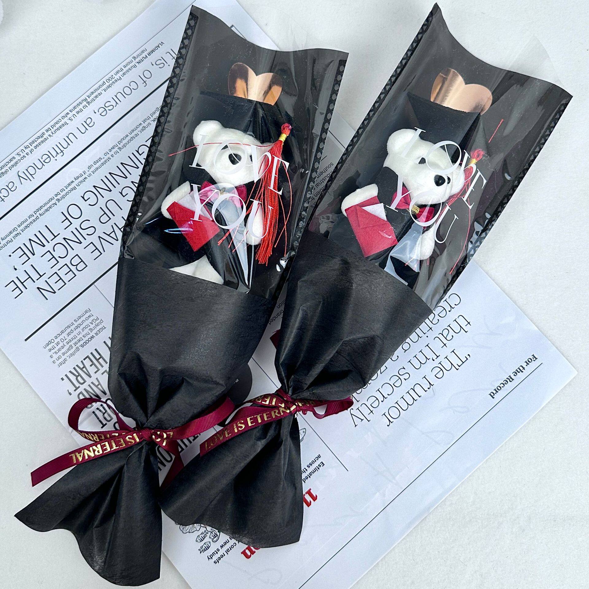 单支博士熊小熊花束毕业季教师节diy卡通花束送老师同学小礼品