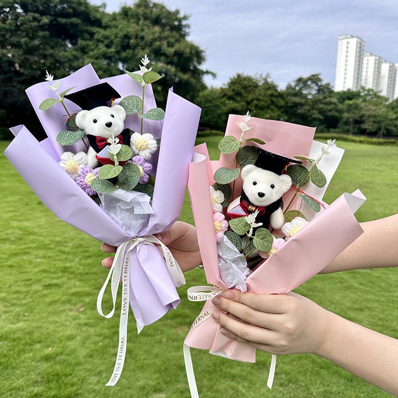 毕业礼物植绒小熊公仔花束创意毕业礼物女生生日玩偶毕业季送同学