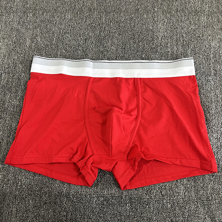 thumbnail for Trendy men's white belt boxer briefs, sexy flat boxers, loose breathable sports student shorts, head men