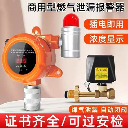 商用餐饮饭店无线报警器液化气罐煤气泄漏报警器一拖二无线一拖三
