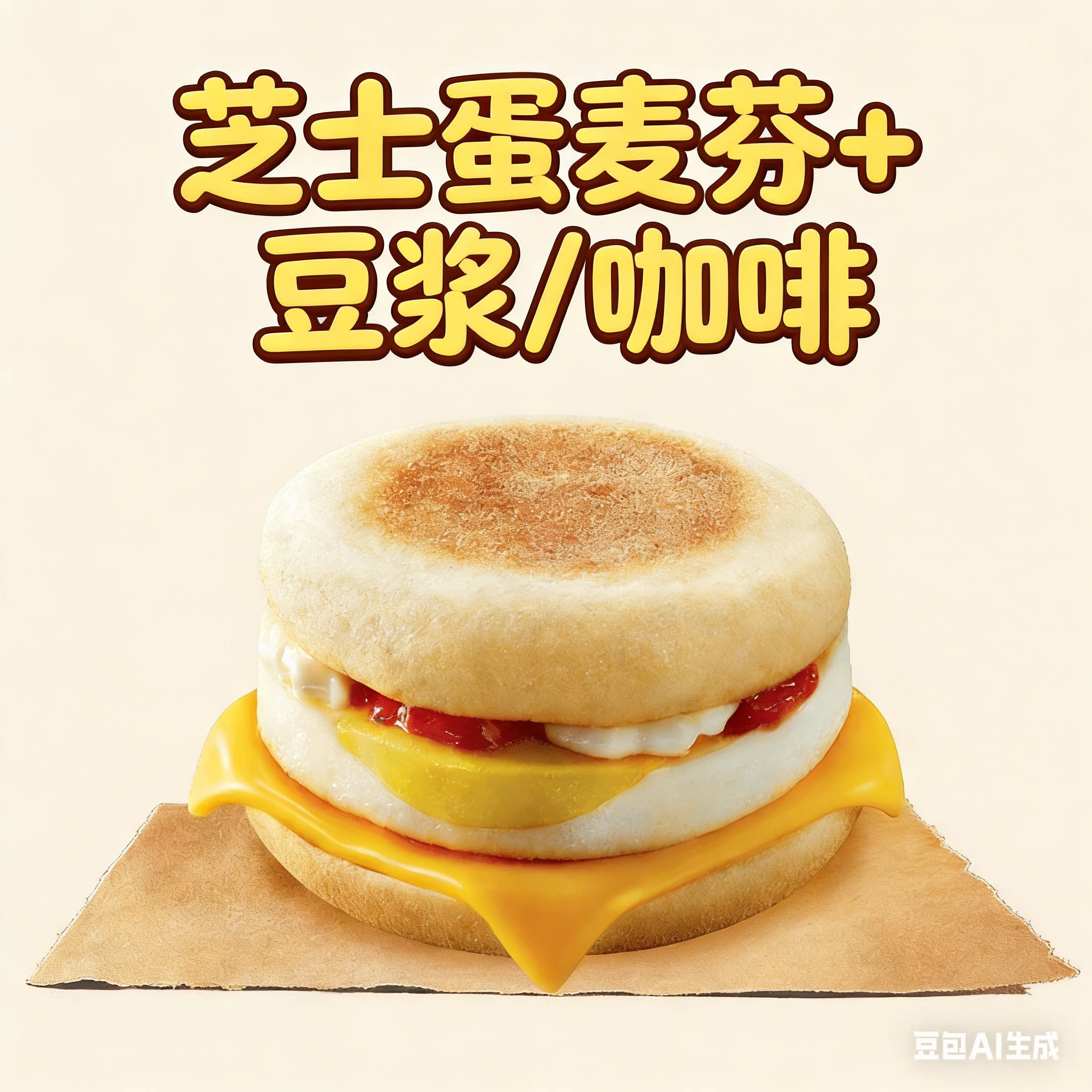【汉堡王代下单】早餐芝士蛋麦芬+豆浆/咖啡图片