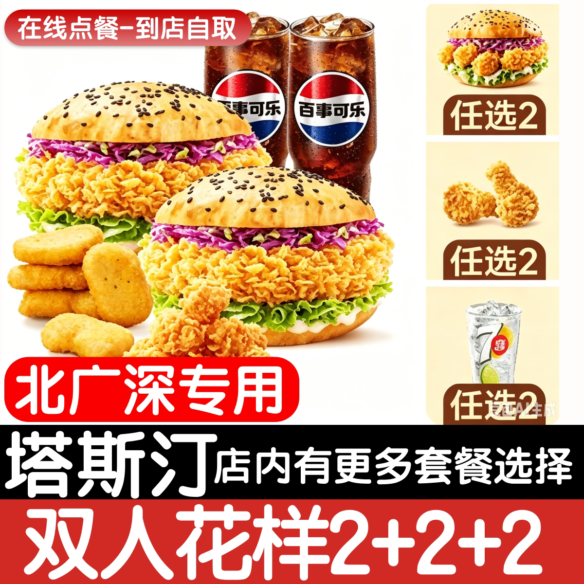 【塔斯汀代下单】【北广深专用】【随心拼】双人花样2+2+2优惠券图片