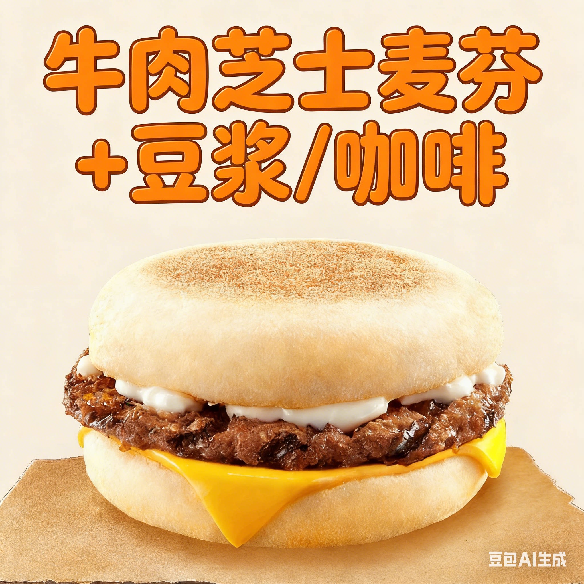 【汉堡王代下单】汉堡王早餐牛肉芝士麦芬+豆浆/咖啡图片