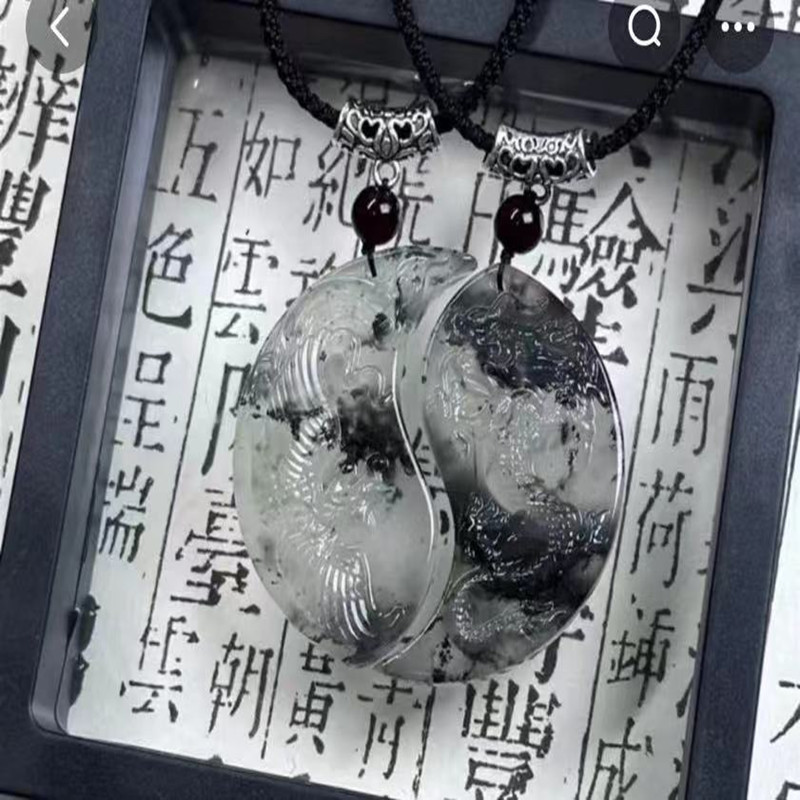 国风水墨龙凤扣男女情侣款龙凤佩吊坠精生日
