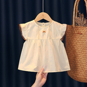 儿童上衣小女孩甜美公主衬衣宝宝纯棉娃娃衫 女童衬衫 法式 新款 夏季