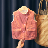 女童马甲2026新款 儿童外穿马夹 秋冬加绒加厚背心宝宝洋气保暖冬季