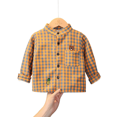 纯棉休闲冬季翻领加绒加厚衬衫