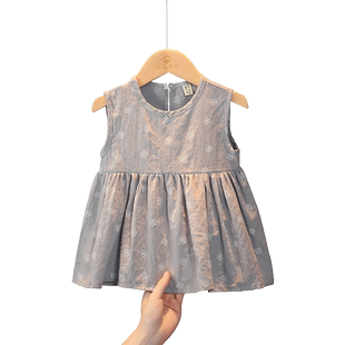 女童夏季连衣裙2026新款女宝宝纯棉a类薄款婴幼儿童无袖背心裙子