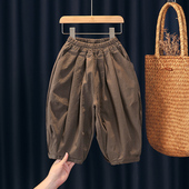 子春秋款 宝宝纯棉休闲裤 2026新款 小女孩宽松哈伦休闲裤 法式 女童裤